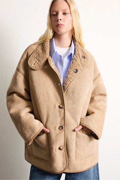 DeFacto Regular Fit Stand Collar Buttoned Coat I2763Ax26Wn