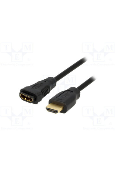 LogiLink HDMI-HDMI кабел, 1.4, мъжки/женски, златна версия, дължина 2 м
