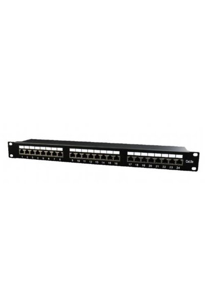 Gembird Patch panel NPP-C524-002, 24 Ports, 19", 1U, CAT.5e (Black)
