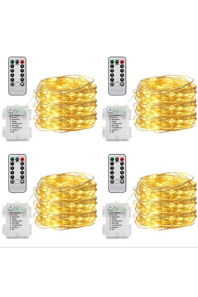 Generic Brand Set de 4 ghirlande luminoase de exterior, 5 m, Lumini decorativ...