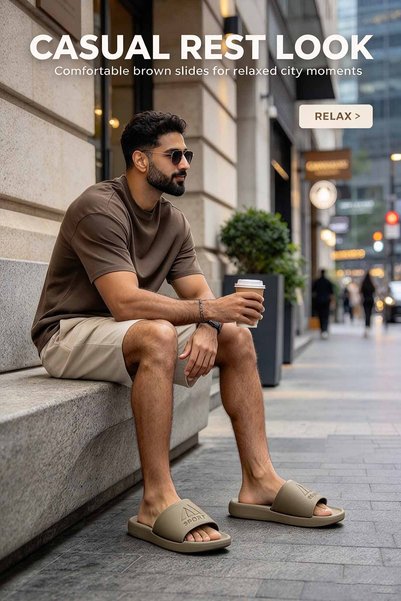 ArabTread شباشب رياضية للرجال – شعار رياضي منقوش مع حواف أنيقة – نعل داخلي ناعم ونعل خارجي مضاد للانزلاق للارتداء طوال اليوم