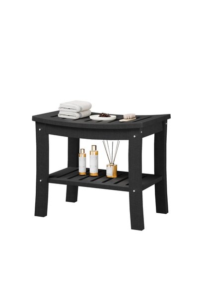 Garvee HDPE Shower Bench with Storage Shelf, 330 LBS ADA Compliant Non-Slip S...