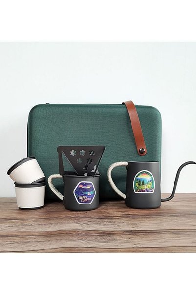 Arabest Coffee Maker, Travel Pour Over Gift Set, All in 1 304 Stainless Goose...