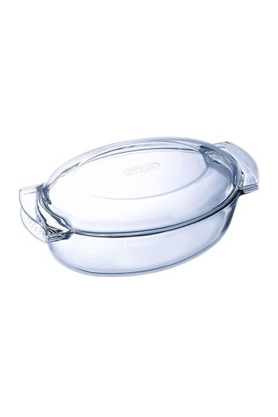 Pyrex Oval dish with lid, made of heat-resistant glass, 4.4 l + 1.4 L -