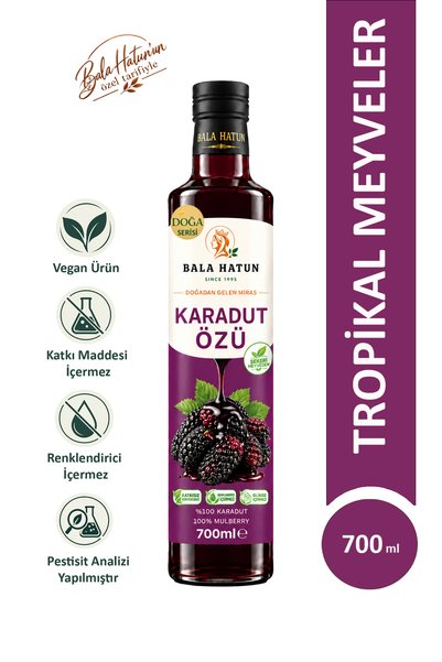 BALA HATUN Karadut Özü 700ml - Katkısız, Koruyucusuz %100 Meyve Özü - Black M...