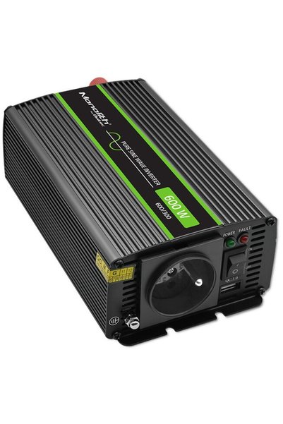 Qoltec Монолитен преобразувател на напрежение, 300W, 600W, 24V към 230V, Чист...