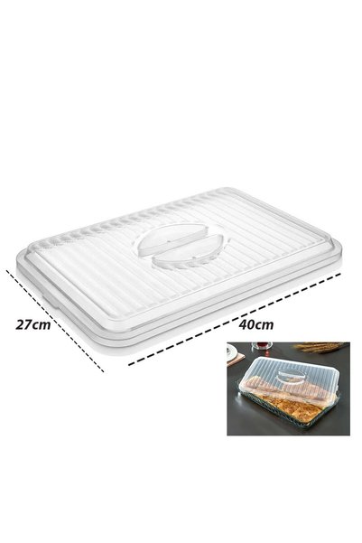 Dijiveri TİM-140 Borcam Kapak 27x40cm Dikdörtgen Plastik Beyaz-Şeffaf Sıcak Hava Tahliye Delikli - 36'li