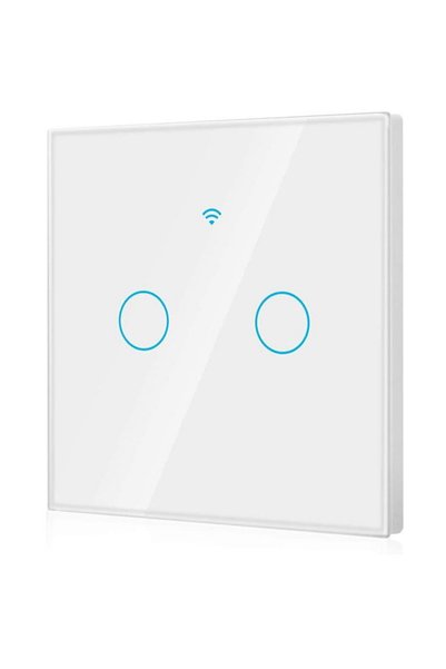 Rovo Smart Switch with Touch FN2C, 2 channels, Tempered Glass, Tuya, Life Sma...
