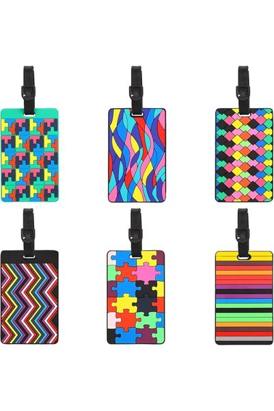 LUOXUN 6 Pcs Trolley Luggage Name Tags for Suitcases, Kids Travel Bag Tags, M...
