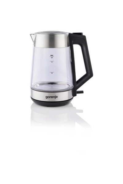 Gorenje Електрически чайник Fierbator K17OGS, 1.7 л, 2200 W, стъклена и неръж...