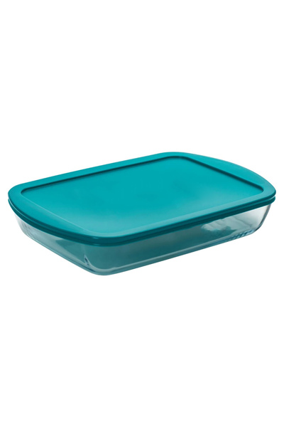 Pyrex Rectangular food container, with lid, heat-resistant glass, 40x27cm/4.9...