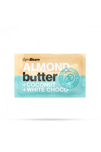 GymBeam Unt de migdale cu nucă de cocos și ciocolată albă 30 g