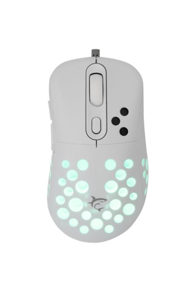 white shark Mouse Gaming cu fir GM-5013 AZRAEL, 12.800 DPI, Alb