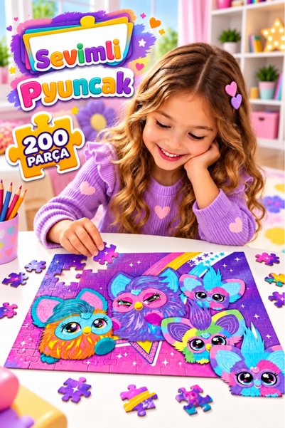 Tıfıl Toys Sevimli Oyuncak 200 Parça Puzzle Yapboz Renkli Ve Eğlenceli Yüksek...
