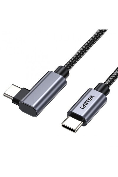 Unitek Cablu de date USB-C 90 de grade PD100W 2m 480Mbps Negru