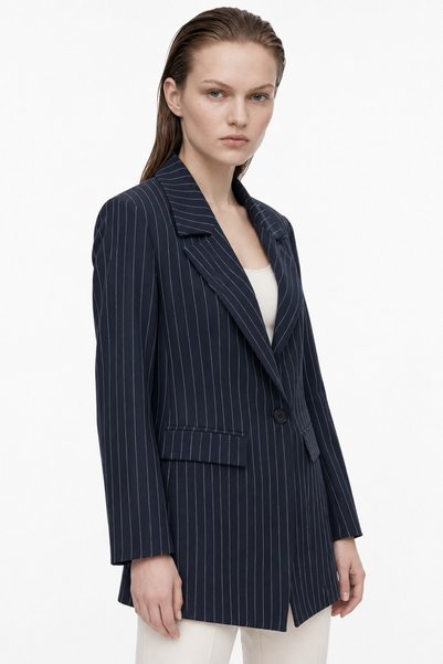 HAKKE Çizgili Dar Kesim BLAZER