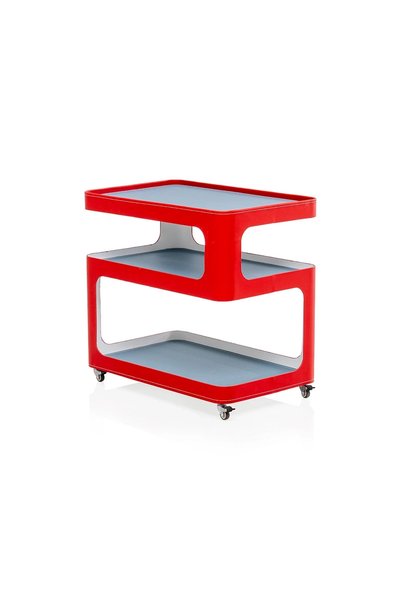 Generic Brand ALKU LEATHER TROLLEY TABLE - RED