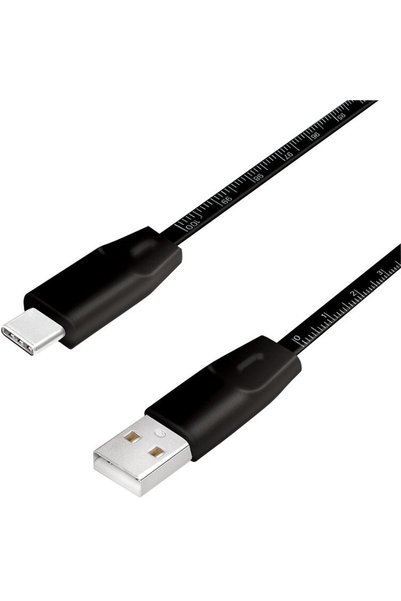 LogiLink USB Male la USB-C Male, 1 m, Black (cu centimetru)