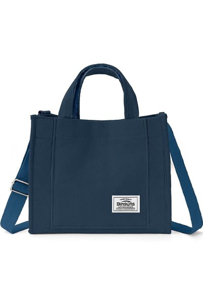 GENERAL BINSUNS Corduroy Tote Bag for Women - Satchel Bag Large Tote Bag Aest...