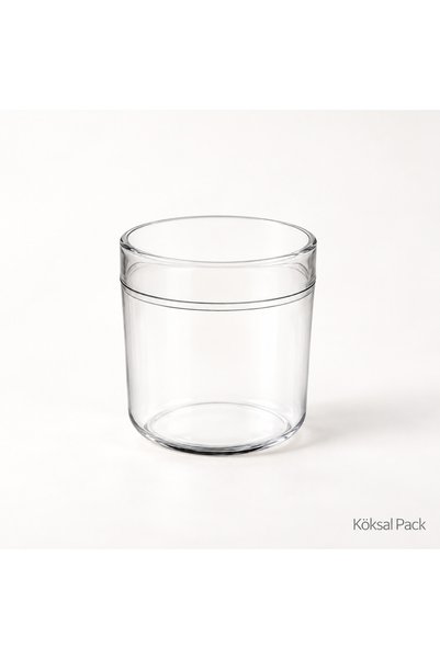 Köksal Pack 10 Pieces 270 Cc Transparent Cylinder Bowl with Lid