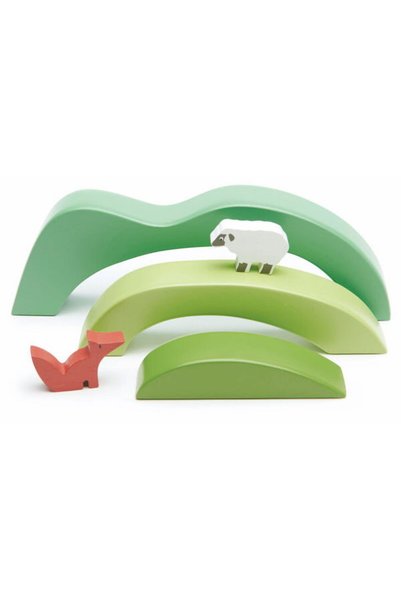 Tender Leaf 5-piece set Green Hills View, made of premium wood, also includes...