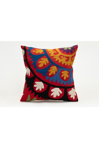 Kilim Whole Sale غطاء وسادة مصنوع من قماش سوزاني الأوزبكي، مقاس 40×40 سم