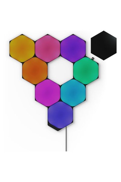 Nanoleaf Έξυπνο Αρθρωτό Κιτ Πάνελ Φωτισμού LED RGBW, Δημιουργεί Μαύρα Εξάγωνα...
