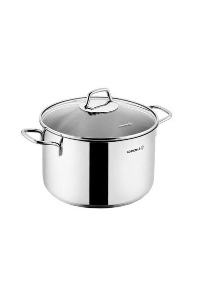 KORKMAZ Stainless steel saucepan, with lid, 20cm/4.8L, "Perla" -