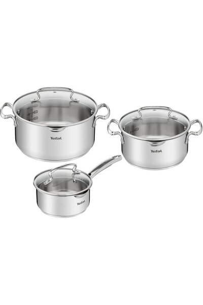 TEFAL Комплект тенджери Duetto Plus G719S674, 6 части, 16-24 см, стомана, сре...