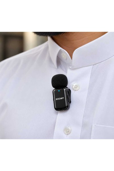 Spon 2-in-1 Dual Wireless Microphone from Marke with Two Microphones and One Receiver for Simultaneous Recording, Fast Connection, and Ai Noise Cancellation.