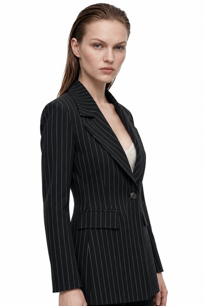 HAKKE Çizgili Dar Kesim BLAZER