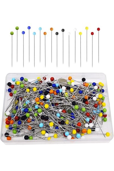 MAKINGTEC Sewing Pins, 250pcs Straight Pins 1.5in Quilting Pins with Colored ...