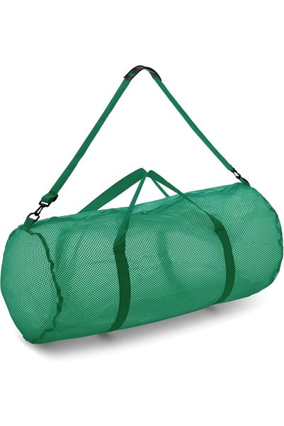 Champion Sports Mesh Duffle Bag with Zipper and Adjustable Shoulder Strap, 15...