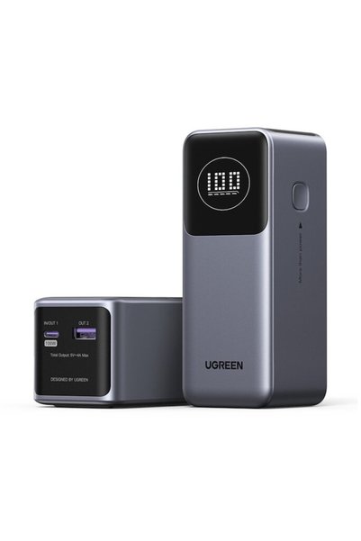 Ugreen Baterie externă UGREEN PB724 12.000 mAh 100W Afișaj digital Gri