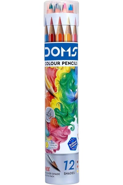 doms 7200 Colored Pencils in a Round Tin Box of Domes, 14 Colors