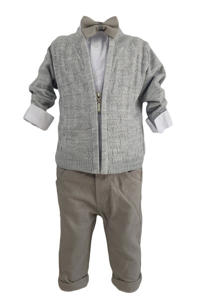 Generic Brand Compleu baieti 4 piese, HTCB 119, culoare gri