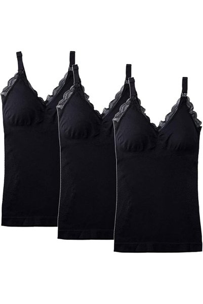 Dress Cici 3 مجموعات من قمصان الرضاعة الطبيعية مع حمالة صدر مدمجة، دانتيل، بد...