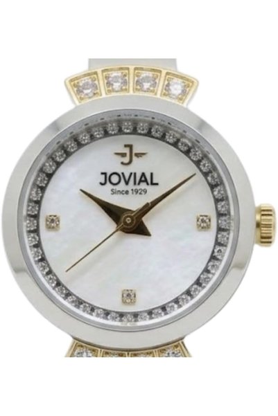 Jovial Women's Two-Tone Bracelet Watch with Crystal Bezel