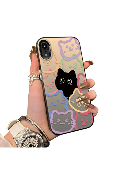 CHICASELUX حافظة هاتف متوافقة مع iPhone XR ذات شكل قطة ملونة ومضادة للصدمات