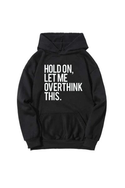 Vordevia Hold on Let Me Overthink This Printed Cotton 3 Thread Threaded Overs...