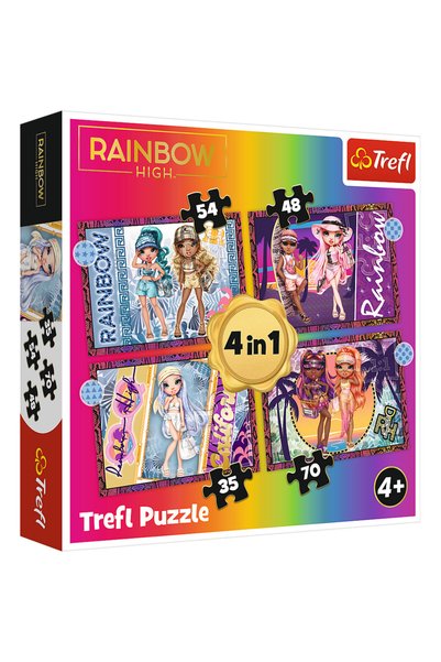 Trefl Puzzle 4 in 1, Rainbow High, Papusile fashion, 35/48/54/70 piese