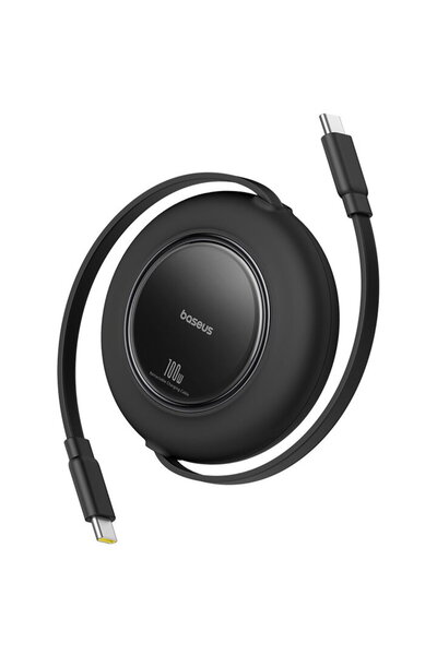 Baseus Free2Pull прибиращ се USB-C към USB-C кабел 100W, 2м, Черен