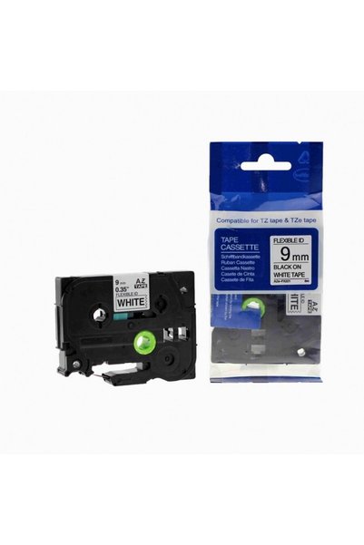 Brother Bandă compatibilă TZ-FX221 / TZe-FX221, 9mm x 8m, flexibilă, text neg...