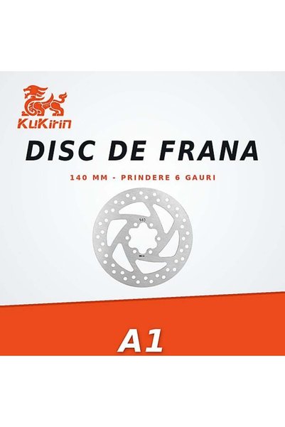 KuKirin Δίσκος Φρένου A1 – 140 χιλιοστά, 6 οπές, Ανοξείδωτος Χάλυβας