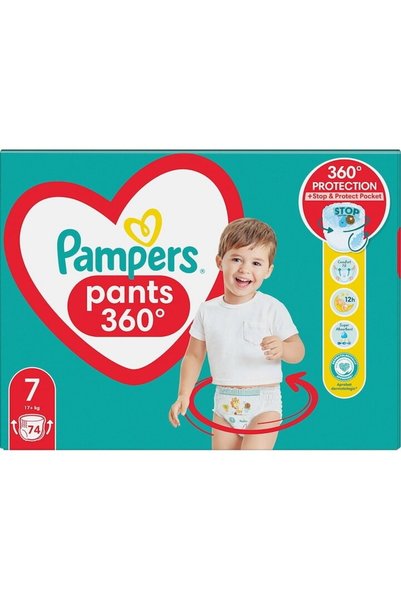 Pampers Scutece Pants Mega Box, mărimea 7, 17+ kg, 74 buc.