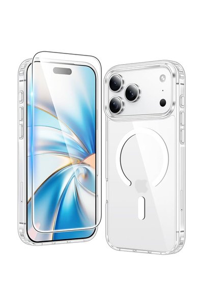 OEM Case for iPhone 17 Pro, transparent, magnetic, with screen protection, th...
