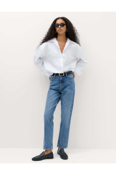 Marks & Spencer Orta Bel Düz Paça Bilek Boy Jean