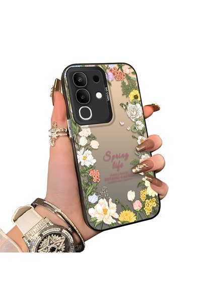 CHICASELUX حافظة هاتف متوافقة مع Vivo Y29 4G ذات إطار على شكل زهرة ونقوش حديق...
