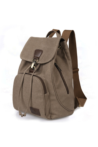 Generic Brand Canvas Backpack, Outdoor and Travel, Brown