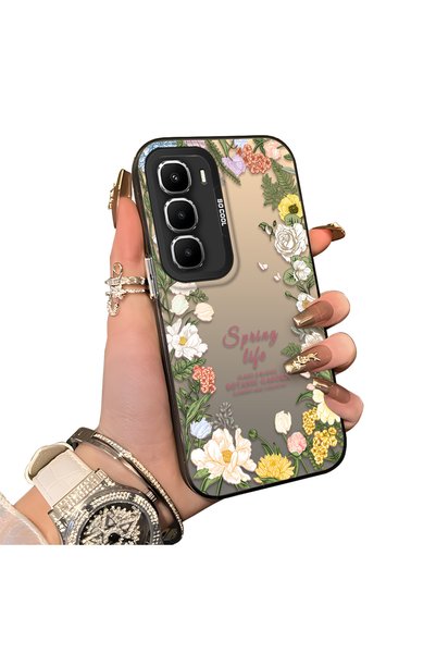 CHICASELUX حافظة هاتف متوافقة مع هاتف Infinix Hot 60 Pro بنمط إطار الزهور من ...